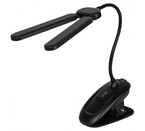 Настольный светильник NLED-512-6W-BK светодиодный аккумуляторный на прищепке черный  Б0057208  ЭРА