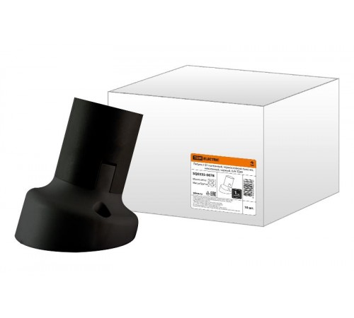 Патрон Е27 настенный, термостойкий пластик, наклонный, черный, Б/Н  SQ0335-0078  TDM