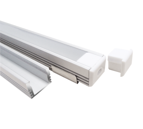 Профиль алюминиевый для светодиодной ленты PAL 1612 накладной анодированный IP20 2м  1009647  Jazzway