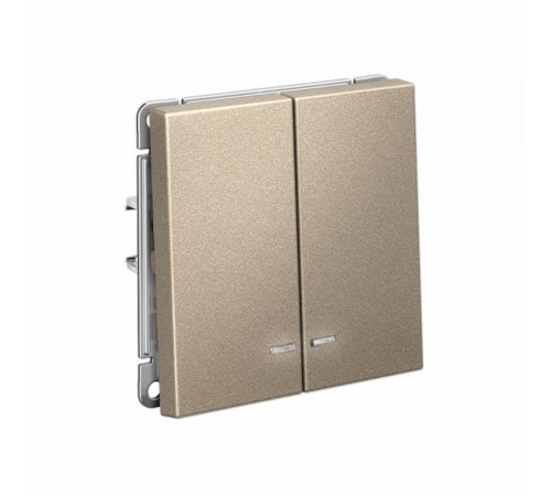 ArtGallery Шампань Выключатель 2-клавишный с подсветкой, сх.5а, 10АХ, механизм  GAL000553  SE