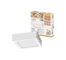 Светильник светодиодный накладной "Даунлайт НАРОДНЫЙ" квадрат СПО (белый) алюминий 6Вт 4000К  SQ0329-4201  TDM