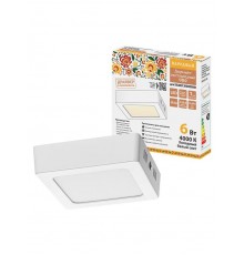 Светильник светодиодный накладной "Даунлайт НАРОДНЫЙ" квадрат СПО (белый) алюминий 6Вт 4000К  SQ0329-4201  TDM