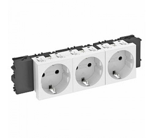 Розетка тройная 0° Modul45connect с з/к, 250 В, 16A (белый) (STD-D0C RW3)  6120382  OBO Bettermann