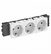 Розетка тройная 0° Modul45connect с з/к, 250 В, 16A (белый) (STD-D0C RW3)  6120382  OBO Bettermann