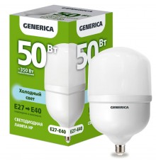 Лампа светодиодная HP 50Вт 230В 6500К E27-E40   LL-HP-50-230-65-E27-E40-G  GENERICA
