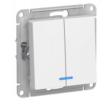 AtlasDesign Лотос  Выключатель 2-клавишный с подсветкой, сх.5а, 10АХ, механизм  ATN001353  SE