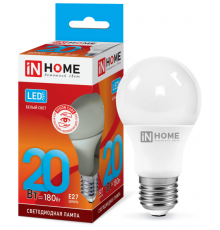 Лампа светодиодная LED-A60-VC 20Вт 230В Е27 4000К 1800Лм  4690612020303  IN HOME