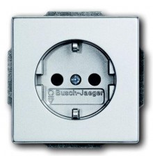 Розетка SCHUKO 16А 250В с защитными шторками, серия solo/future, цвет серебристо-алюминиевый  2013-0-5375   2CKA002013A5375  ABB