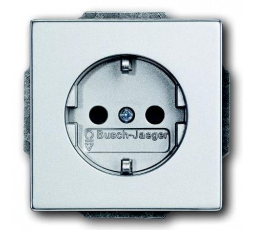 Розетка SCHUKO 16А 250В с защитными шторками, серия solo/future, цвет серебристо-алюминиевый  2013-0-5375   2CKA002013A5375  ABB