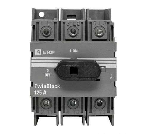 Рубильник 125A 3P c рукояткой управления для прямой установки TwinBlock  tb-125-3p-f  EKF