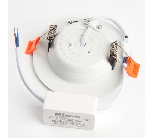 Светильник светодиодный встраиваемый декоративный AL777, 7W, 525 Lm, 4000К, белый  28680  FERON