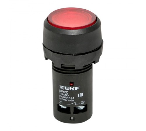 Кнопка SW2C-10D с подсветкой красная NO EKF PROxima  sw2c-md-r  EKF