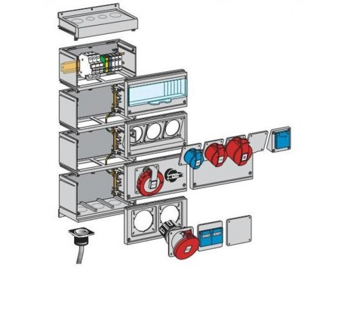 Лицевая панель с 2-мя отв. FMCE46 ( Розетки 63A, 2х10/16А), 1 ряд  2CMA191083R1000  ABB