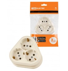 Розетка треугольная 2П+3 открытой установки IP20 16A сл.кость "Ладога"  SQ1801-0238  TDM