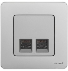 Inspiria Алюминий Розетка 2-ая компьютерная RJ45 С/У категория 6 UTP  673842  Legrand