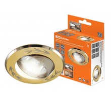 Светильник точечный встраиваемый под лампу поворотный СВ 02-01 MR16 50Вт G5.3 матовый золото/никель  SQ0359-0002  TDM