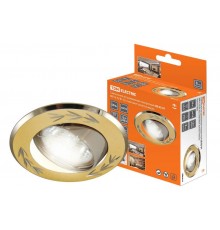 Светильник точечный встраиваемый под лампу поворотный СВ 02-01 MR16 50Вт G5.3 матовый золото/никель  SQ0359-0002  TDM