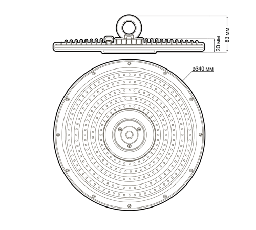 Светильник светодиодный промышленный PHB NLO 02 150w 5000K 90° IP65  .5040410  Jazzway