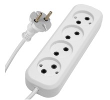 HM01-40-05 Удлинитель 4-местный б/з 2x0,75мм2, 5м, 220В, 10А, серия Home (У10-429), белый  39218  STEKKER