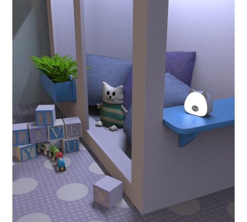 Светильник ночник настольный Qplus GTL703 5W 200lm 2700-6000K 5V Li-ion 1200mA голубой диммируемый LED 1/10/30  NN7036  Gauss