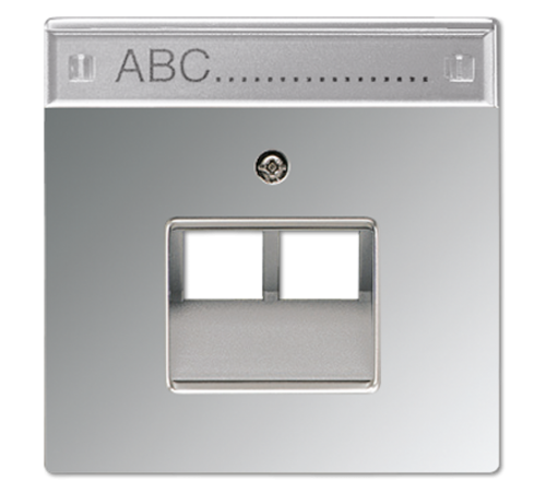 Крышка для сдвоенной телефонной и компютерной розетки  UAE с полем для надписи; полированный хром  GCR2969-2NAUA  Jung
