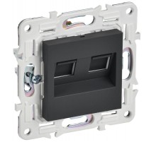 SKANDY Розетка компьютерная двойная RJ45 кат.5E SK-K03G графит  SK-K20-1-K53  IEK