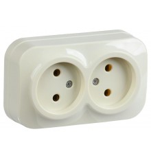 РС22-2-ХК Розет. 2-ая без з/к о/у 10А GLORY кремовый  ERH20-K33-10  IEK