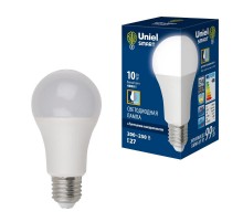 Лампа светодиодная LED-A60-10W/4000K/E27/PS PLS10WH LED с датчиком освещенности. "груша" мат.. 4000К  UL-00005710  Uniel