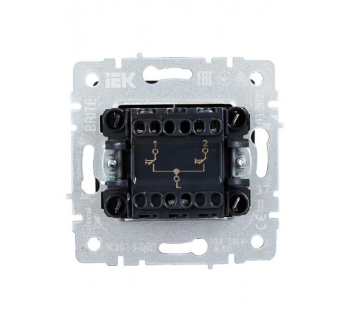 BRITE Выключатель жалюзи 10А ВС10-1-5-БрШ шампань   BR-V15-0-10-K37  IEK