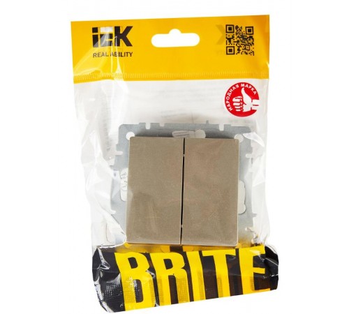BRITE Выключатель жалюзи 10А ВС10-1-5-БрШ шампань   BR-V15-0-10-K37  IEK