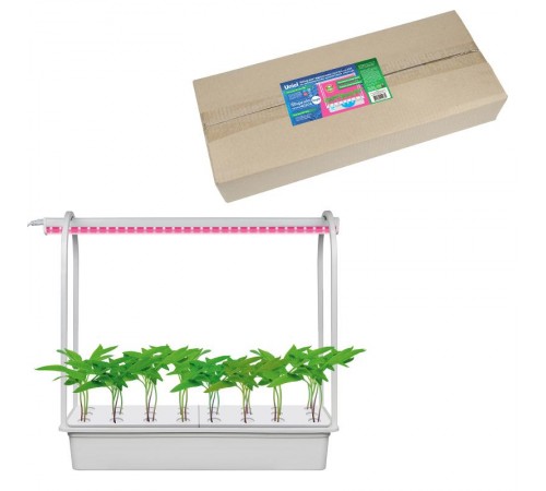 Набор для гидропоники "Минисад AQUA SIMPLE", св-к LED, ULT-P44B-10W/SPSB IP40 AQUA SIMPLE WHITE спектр для рассады и цвет, белый  UL-00004498  Uniel