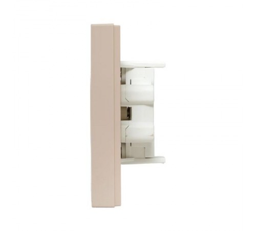 Механизм розетки двойной, 16А, без заземления, без шторок, с рамкой, кремовый Эпика  UP1-SOI-200 EKF