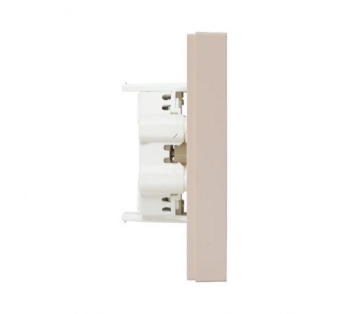 Механизм розетки двойной, 16А, без заземления, без шторок, с рамкой, кремовый Эпика  UP1-SOI-200 EKF