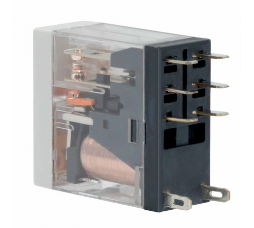 Одиночное реле, 2 перекидных контакта, 230 В AC  IR-230AC-2CO-D  DKC