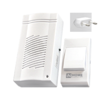 Звонок беспроводной ЗБ-4 32 мелодии 120м сетевой с кнопкой белый  4690612013329  IN HOME