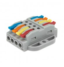 Клемма СМК 222-424P проходная 4 полюса, с монтажной площадкой (0,08-4 мм), серая (25 шт./уп.)  07-6264  REXANT