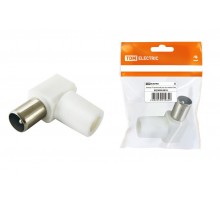 Штекер TV антенный угл. белый без пайки, инд. упаковка   SQ1809-0010  TDM