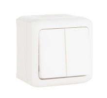 Quteo Белый Выключатель 2-клавишный IP44 10А  782302  Legrand