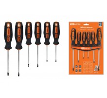 Набор отверток 6 шт.: SL:3x75;5x100;6x150, PH:0х75;1x100;2x150 (пласт. держатель), CR-V "Алмаз"   SQ1013-0207  TDM