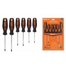 Набор отверток 6 шт.: SL:3x75;5x100;6x150, PH:0х75;1x100;2x150 (пласт. держатель), CR-V "Алмаз"   SQ1013-0207  TDM