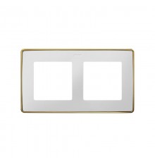 Simon 82 Рамка декоративная, 2 поста, Select, S82 Detail, белый-золото  8201620-245  Simon