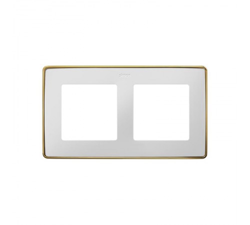 Simon 82 Рамка декоративная, 2 поста, Select, S82 Detail, белый-золото  8201620-245  Simon