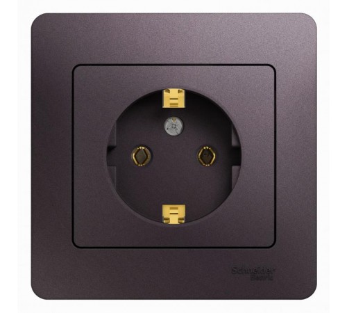 Glossa Сиреневый туман Розетка с заземлением (в сборе)  GSL001442  SE