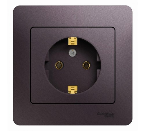 Glossa Сиреневый туман Розетка с заземлением (в сборе)  GSL001442  SE