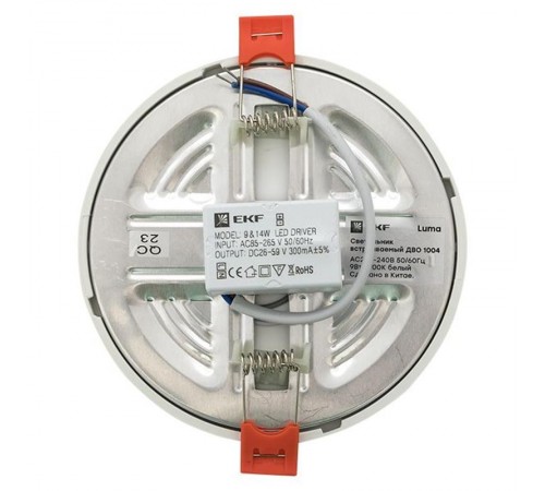 Светильник светодиодный встраиваемый ДВО 1004 9Вт 2700K IP20 Basic  DLL-1004-9-2700  EKF