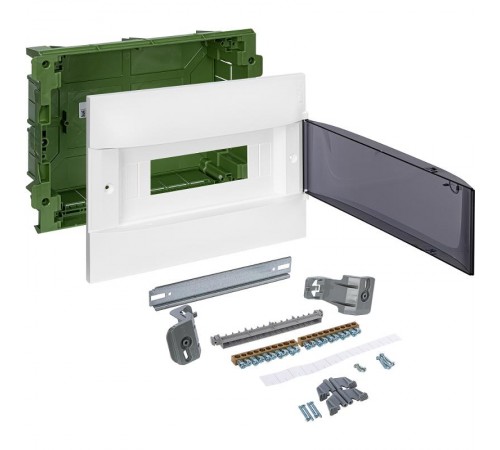 Practibox S Пластиковый щиток Встраиваемый (в полые стены) 1X12 Дымчатая дверь  135571  Legrand