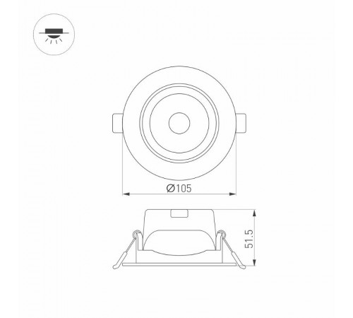 Светильник LTD-POLAR-TURN-R105-10W Day4000 (WH, 36 deg, 230V) (Arlight, IP20 Пластик, 3 года)  032311  Arlight