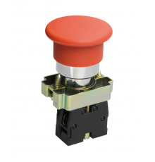 LAY5-ВС42, красный, 1НЗ, гриб без фиксации, хром, без подсветки, d22мм, выключатель кнопочный  (ЭТ)  ET012089  Электротехник