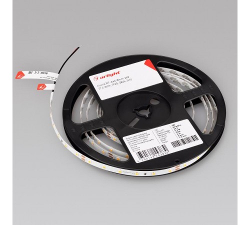 Лента светодиодная RT-A60-8mm 24V White6000 (7.2 W/m, IP20, 2835, 5m) (arlight, Открытый)  020011(2)  Arlight