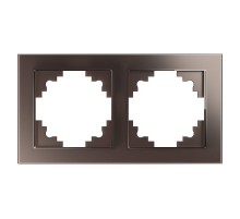 Рамка горизонтальная 2-местная, серия Катрин, GFR00-7002-04, шоколад  39536  STEKKER